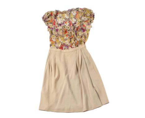 Beige skirt, multicolour Ted Baker blouse Size: EU 40(2)