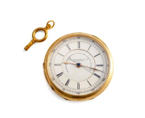The circular white dial with black Roman numerals, calibrated minute track, outer calibrated chronograph track, the cover wit