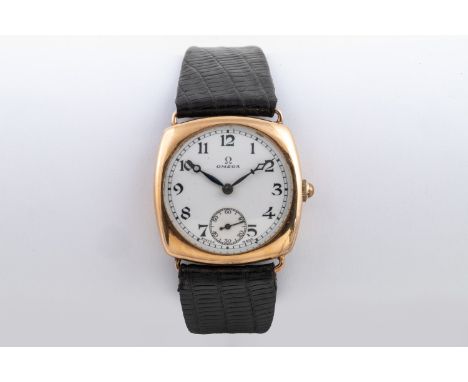 Manual, the circular white dial with black Arabic numerals, calibrated outer ring, subsidiary dial for constant seconds at 6 