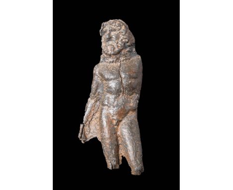 Ca. AD 100 - 300.
A Roman Jupiter statuette. The statuette stands dynamically in counterpoise and is shown nude. Jupiter is p