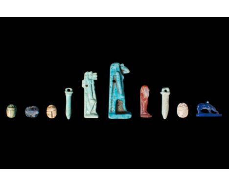 Ca. 1550 - 332 BC.
A large group of amulets comprising different symbols, materials and colours from the New Kingdom to a Lat