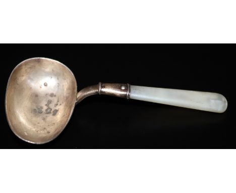 Silver And Mother Of Pearl Sifter Spoon, Fully Hallmarked For Birmingham 1926, Makers Mark For Arthur Johnson Smith, 22 Grams