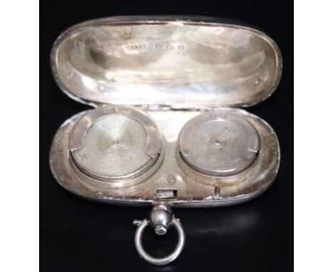 Silver Double Sovereign Case, Fully Hallmarked For Birmingham 1906, Makers Mark For William Hair Haseler, 59x32mm Excluding B