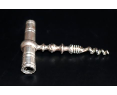 19thC White Metal Miniature Corkscrew 