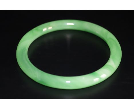 Green Jade Coloured Glass Slave Bangle 