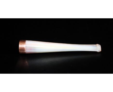 9ct Gold And Mother Of Pearl Cheroot Holder In Original Box, Hallmarked For 375