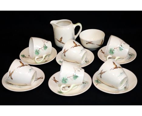 Royal Doulton Tea Set, Comprising Six Cups And Saucers, Sugar Bowl And Milk Jug 