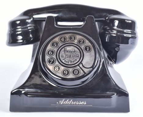 Harrods - an original vintage c1980s / 1990s ceramic telephone with 'Harrods Food Halls' to the dial. Originally a lid from a