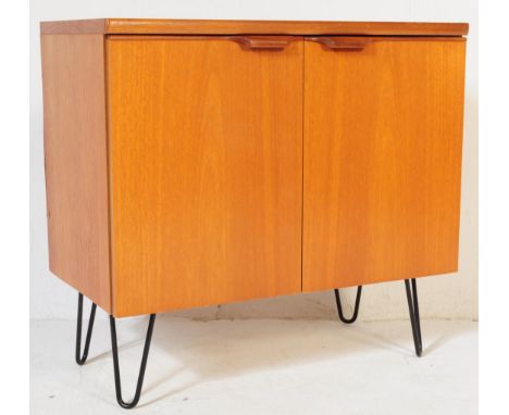 Statesroom - A vintage retro mid 20th century circa 1960s teak record cabinet in the manner of G Plan G-Plan Fresco. The cabi