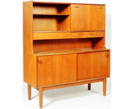 Nathan Furniture - A retro vintage mid 20th century circa 1960s teak wood Nathan highboard sideboard. The sideboard having an