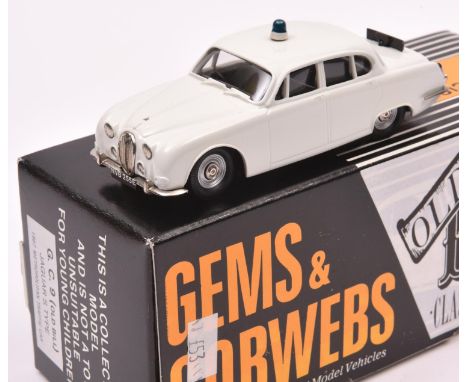 A Gems &amp; Cobwebs 1964 Jaguar S Type saloon (GC9). An example in Police white livery, with black interior, blue light to r