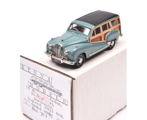 Kenna Models Austin Hereford 'Woody'. An example in light blue with wood effect to sides and rear doors, black roof panel and