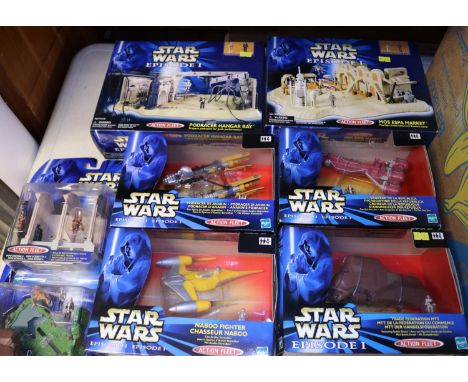 50+ Star Wars related items. Including; 14x Episode One 3.75" figures including; Darth Maul, Obi-Wan Kenobi, C-3PO, Qui-Gon J