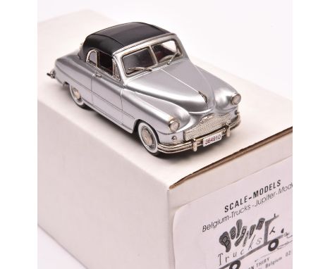 Scale-Models Belgium-Trucks Jupiter Models by Gaston Thiry Brussels 1952 Standard Vanguard convertible, top up. In metallic s