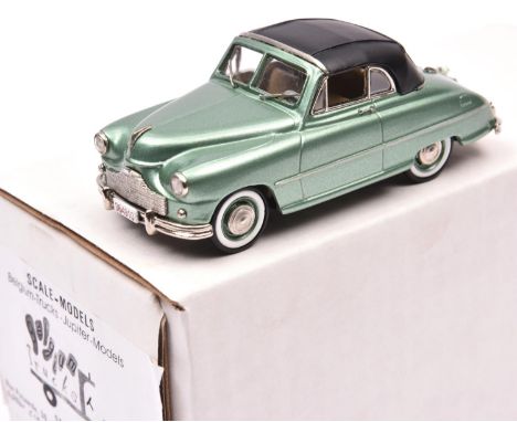 Scale-Models Belgium-Trucks Jupiter Models by Gaston Thiry Brussels 1952 Standard Vanguard convertible, top up. In light meta