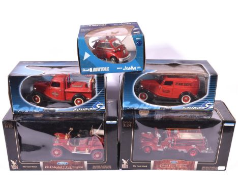 5 1:18 / 1:24 scale. 2x Solido- 1934 Ford Van, Pompiers and a 1942 Ford Pompier. Plus a Revell BMW Isetta 250 'Loschi' Feuerw