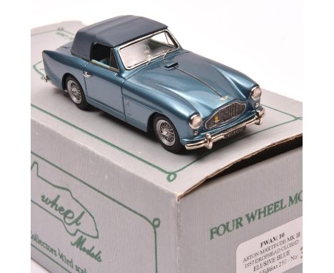 Four Wheel Models by S.M.T.S. (FWAM10) 1957 Aston Martin DB Mk1II drophead (closed). In Elusive Blue, with mid blue tonneau, 