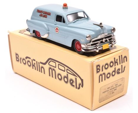 A Brooklin Models BRK 31X 1953 Pontiac Sedan Delivery. C.T.C.S 1989. In 'Trans-Canada Air Lines' pale blue livery, with red w