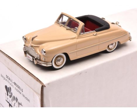 Scale-Models Belgium-Trucks Jupiter Models by Gaston Thiry Brussels 1952 Standard Vanguard convertible, top open. In cream wi