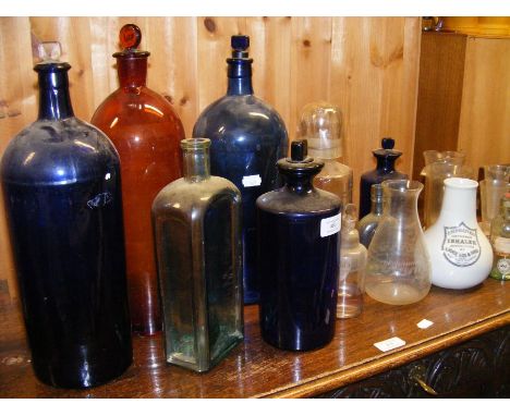 Assorted Chemist's vintage bottles, including Timothy Whites 