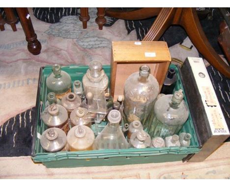 A collection of vintage Chemist's bottles 