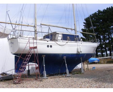A Moody Carbineer 44 - eight berth sailing yacht with Perkins 6.354 72HP engine, currently out of the water - (this yacht is 