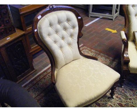 The matching button back drawing room chair