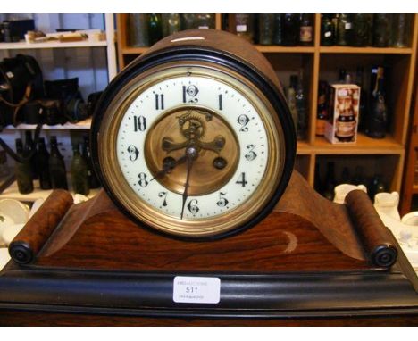 A Victorian Drum Head mantel clock with two train movement 