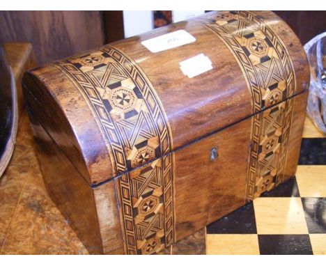 A Victorian dome top two compartment tea caddy