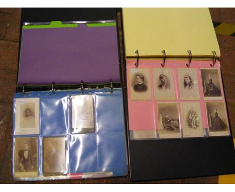 Two albums containing old Isle of Wight portrait photographs including Charles Knight of Newport