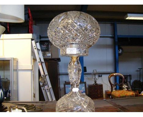 A cut glass table lamp