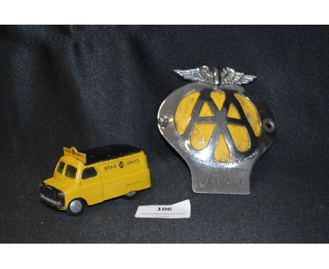Vintage AA Car Badge plus Corgi Bedford AA Van 