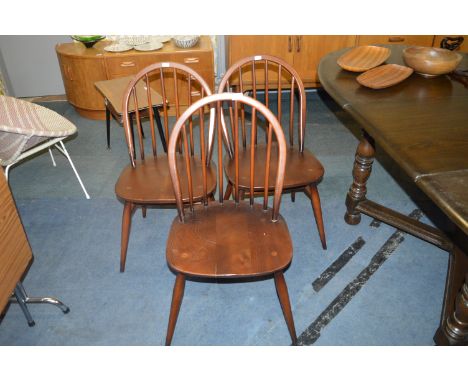 Three Ercol Bentwood Dining Chairs 