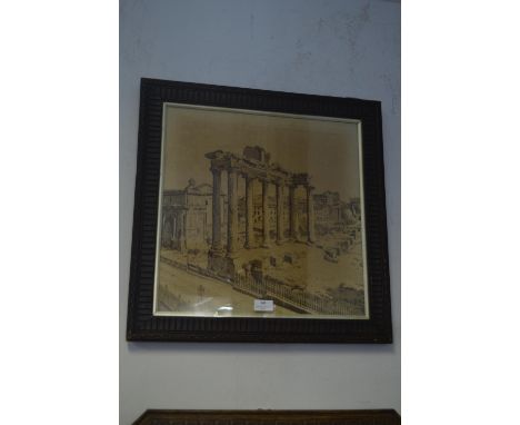 Victorian Oak Framed Tapestry of Classical London 