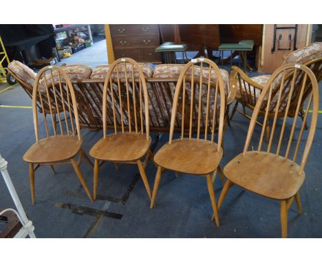 Set of Four Ercol Bentwood Dining Chairs 