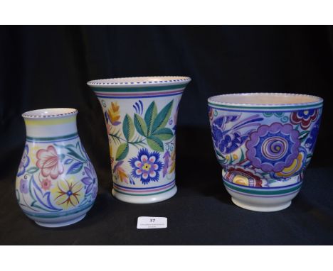 Three Poole Vases 
