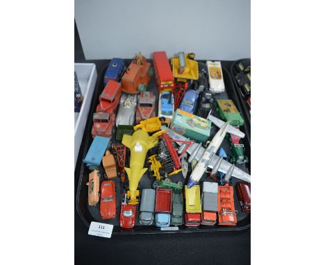 Tray Lot of Playworn Diecast Vehicles Including Dinky, Chimpo, Corgi, etc. 