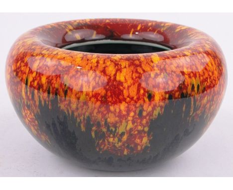 A Poole Pottery "Seafire" pattern vase,designed by Alan White, height 4.5", diameter 7.5".