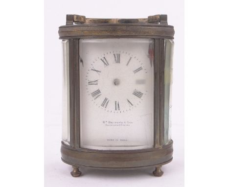 A French brass cased carriage clock.