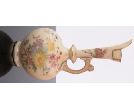 A Victorian Worcester porcelain ewer,with painted spring flowers pattern no. 783, height 7".