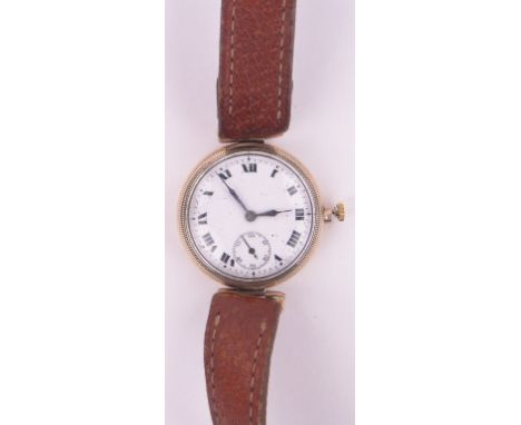 A Vintage 9ct gold Borgel Second War period wristwatch,case width 32mm.