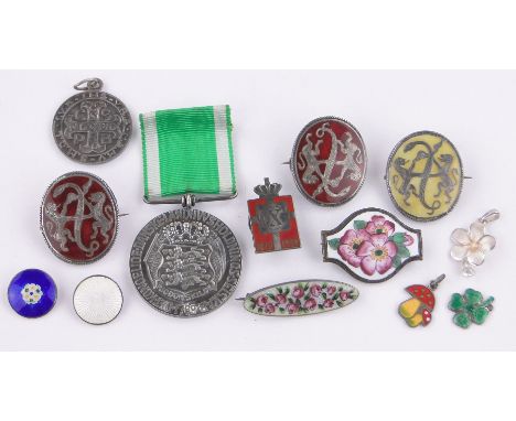 Quantity of silver and enamel jewellery