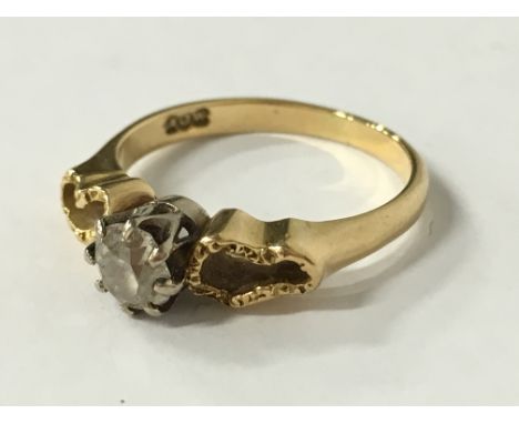 An 18 carat gold diamond solitaire ring (approx. 0.5 carat), (size M 1/2).