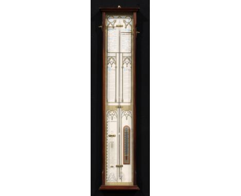 A 20th century mahogany weather station barometer, after the 19th century Admiral Fitzroy’s Barometer, probably Comitti of Lo