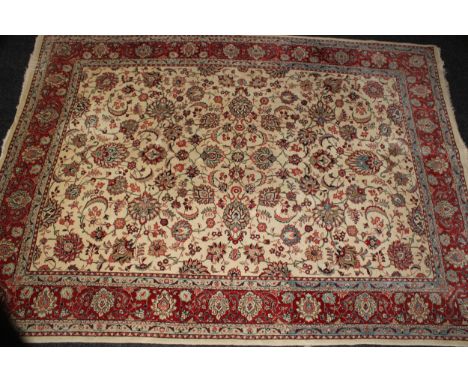 An Iranian Isfahan type wool rug or carpet, 366.5cm x 268cm 