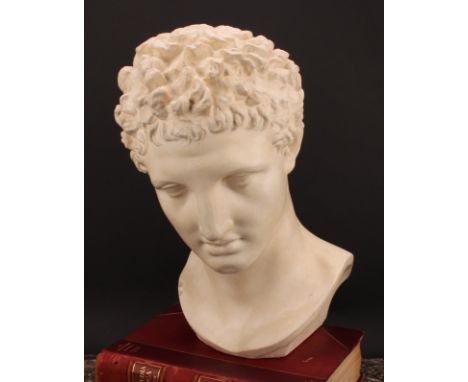 A museum composition facsimile, head of Hermes, after the antique, Musée du Louvre roundel, 44cm high 