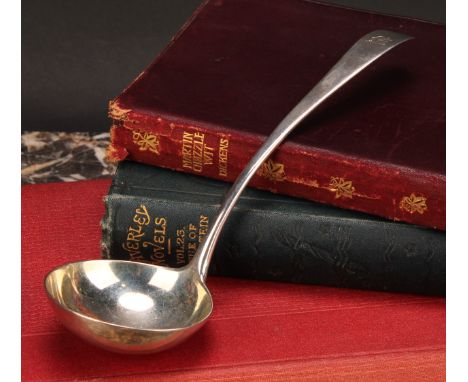 Hester Bateman - a George III silver Old English pattern sauce ladle, 17cm long, London 1789 