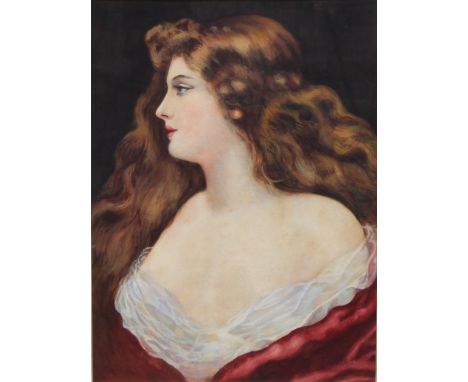 English School (early 20th century)Portrait of a Young Lady,watercolour, 48cm x 35.5cm 