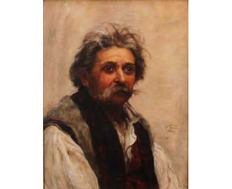 Geraldine Whitacre Allen (19th century)Portrait of a Russian Man,signed and dated 91, oil on canvas, 53cm x 40cm 