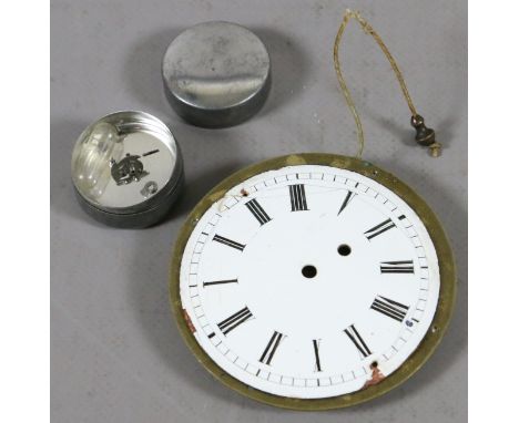 After Breguet, a French sedan clock. Having single train fusee movement and enamel dial with Roman numeral markers. Back plat